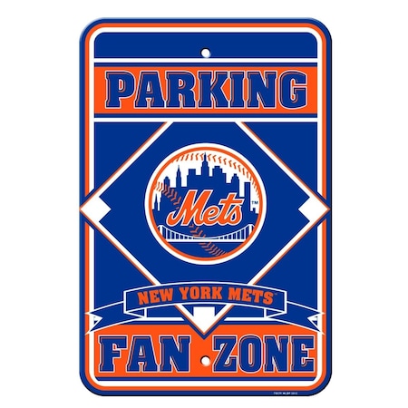 New York Mets Sign - Plastic - Fan Zone Parking - 12 In X 18 In